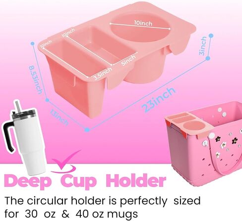 Bogg Bag Topper Tray Accessory Fits Medium, Bitty & Large Sizes Phone Holder, Divider & Organizer for Bogg Tote Bags（White） in Saudi Arabia