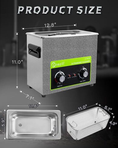 منظف ​​المجوهرات بالموجات فوق الصوتية ONEZILI 3L 0.8gal 120 وات منظف المجوهرات بالموجات فوق الصوتية مع سخان ومؤقت لأجزاء الأدوات ساعة المكربن ​​نظارات أسنان عملة in Kuwait