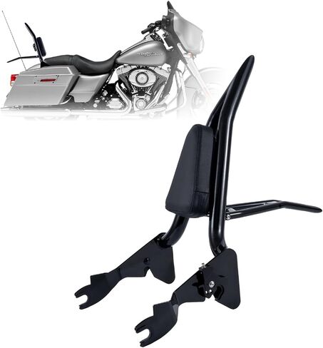 مسند Sissy Bar Passenger Budge لـ Harley Davidson Touring Road King Street Road Glide Glide Electra Glide (Gloss Black-One-Biece ، Touring 2009-2023) in Kuwait