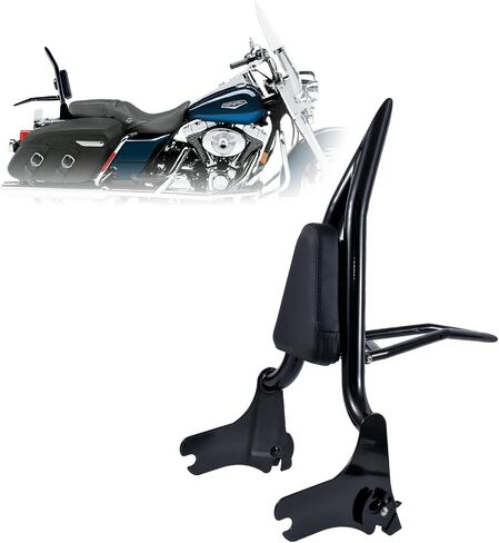 مسند Sissy Bar Passenger Budge لـ Harley Davidson Touring Road King Street Road Glide Glide Electra Glide (Gloss Black-One-Biece ، Touring 2009-2023) in Kuwait