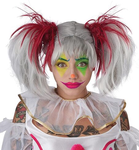 California Costumes Adult Red Glow in The Dark Punk Pigtails Halloween Wig in Saudi Arabia