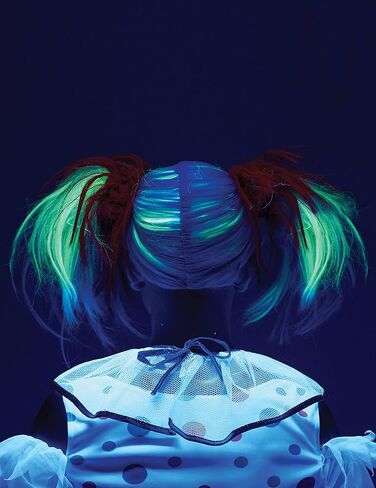 California Costumes Adult Red Glow in The Dark Punk Pigtails Halloween Wig in Saudi Arabia