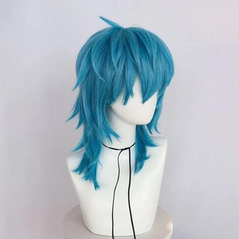 Sally Cosplay Wig with Mask Short Wavy Layered Cosplay Wig for Women Anime Character Outfit for Halloween Costume Party Wigs in Kuwait