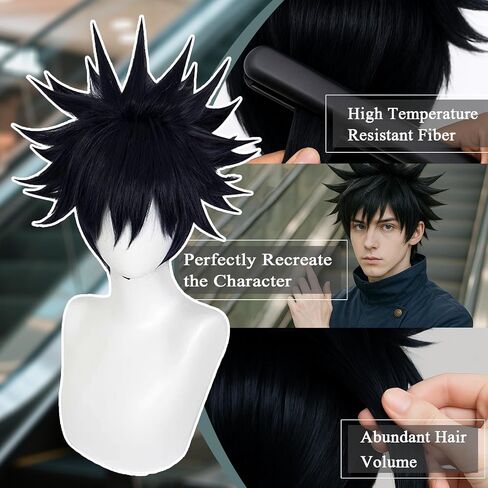 Silver Anime Cosplay Halloween Wig: Men Silver Silver Cosplay شعر مستعار + 2 أغطية شعر ، شعر مستعار قصير اصطناعي مع الانفجارات ، عيد الهالوين وعيد الميلاد أحداث أنيمي تصفيفة الشعر للرجال والمراهقين in Kuwait