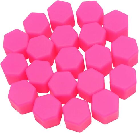 20pcs 17mm الوردي مضيعة للعجلة العجلة Lug Nut Bolt Hub Cover Cover Cap Presctive Auto Parts in Saudi Arabia