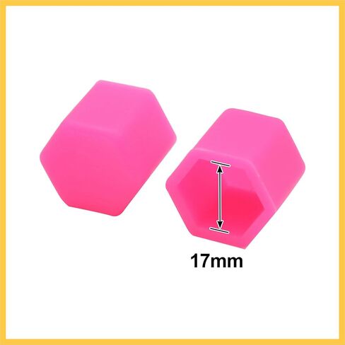 20pcs 17mm الوردي مضيعة للعجلة العجلة Lug Nut Bolt Hub Cover Cover Cap Presctive Auto Parts in Saudi Arabia
