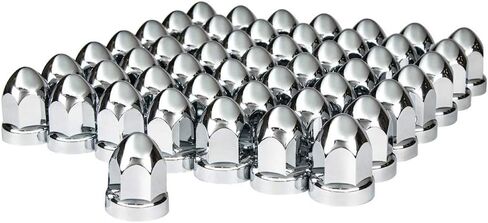 United Pacific 10049CB - مجموعة غلاف الجوز العجلة - 33 مم × 2 3/4 "غطاء جوز رصاصة بلاستيكي Chrome - Push -On (60 حزمة) in Saudi Arabia