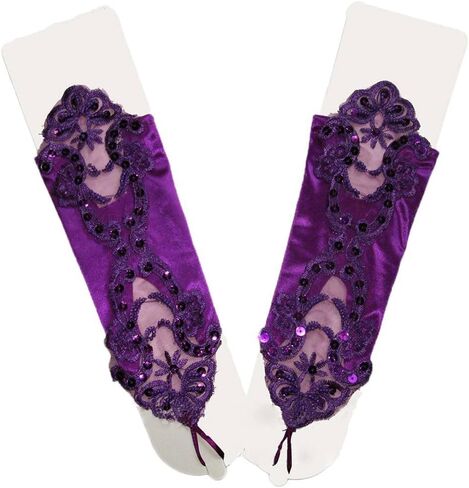 Long Fingerless Costume Gloves for Women Formal 1920s Accessories Stretchy Elbow Lace Satin Opera Gloves in Saudi Arabia