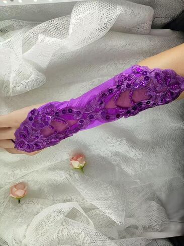 Long Fingerless Costume Gloves for Women Formal 1920s Accessories Stretchy Elbow Lace Satin Opera Gloves in Saudi Arabia
