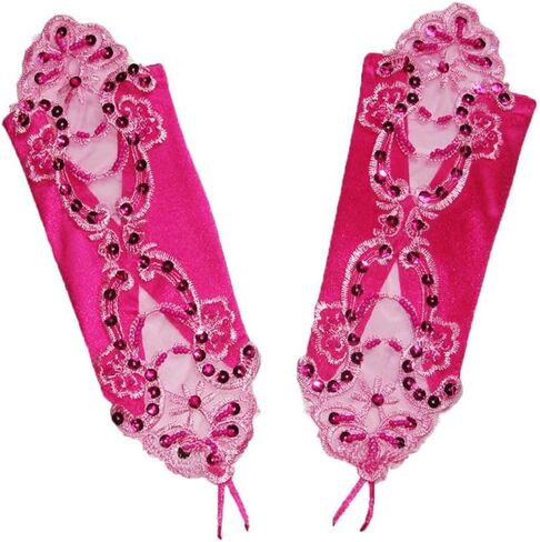 Long Fingerless Costume Gloves for Women Formal 1920s Accessories Stretchy Elbow Lace Satin Opera Gloves in Saudi Arabia