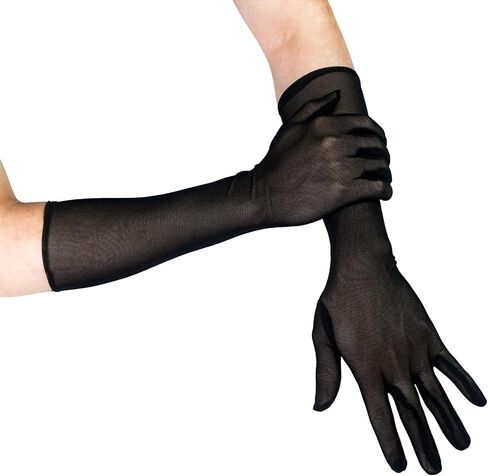 Luwint Elbow Length Mesh Gloves, Women Sheer Tulle Long Gloves for Opera, Costume, Dress, UV Protection in Saudi Arabia