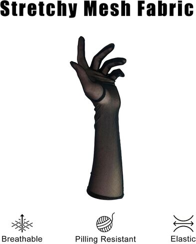 Luwint Elbow Length Mesh Gloves, Women Sheer Tulle Long Gloves for Opera, Costume, Dress, UV Protection in Saudi Arabia