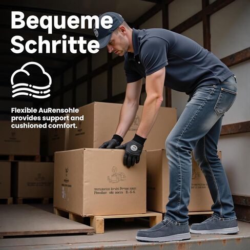 Sosenfer Steel Toe Shoes for Men | Slip Resistant Work Boots with Composite Toe | Lightweight Safety Loafers for Construction & Warehouse | Non-Slip Rubber Outsole in Kuwait