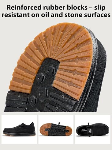 Sosenfer Steel Toe Shoes for Men | Slip Resistant Work Boots with Composite Toe | Lightweight Safety Loafers for Construction & Warehouse | Non-Slip Rubber Outsole in Kuwait