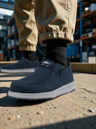 SONSEFREFT الصلب أحذية إصبع القدم للرجال | حذاء العمل المقاوم للانزلاق مع إصبع القدم المركب | متسكعون للسلامة خفيفة الوزن للبناء والمستودعات | نعل المطاط غير القابل للانزلاق in Kuwait