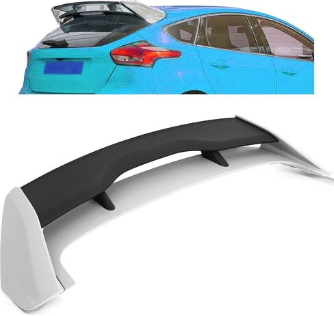 KUAFU Roof Spoiler Compatible with 2012-2018 Ford Focus Hatchback Models Rear Wind Spoiler Plastic Gray & Black Painted in Saudi Arabia