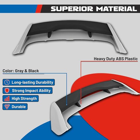 KUAFU Roof Spoiler Compatible with 2012-2018 Ford Focus Hatchback Models Rear Wind Spoiler Plastic Gray & Black Painted in Saudi Arabia