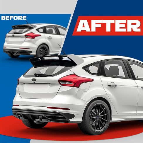 KUAFU Roof Spoiler Compatible with 2012-2018 Ford Focus Hatchback Models Rear Wind Spoiler Plastic Gray & Black Painted in Saudi Arabia