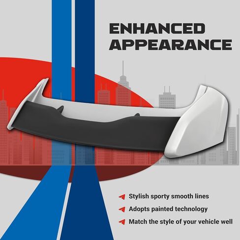 KUAFU Roof Spoiler Compatible with 2012-2018 Ford Focus Hatchback Models Rear Wind Spoiler Plastic Gray & Black Painted in Saudi Arabia