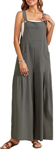 HOTIAN Womens Overalls Jumpsuits Wide Leg Causal Sleeveless Loose Rompers Jumpers in Saudi Arabia