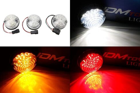 iJDMTOY 8pc Clear Lens Full LED Upgrade Kit Compatible with Land Rover Defender Series 2 3 (Fit Front & Rear Turn Signal, Parking Driving & Brake Tail Light Assembiles) in Saudi Arabia