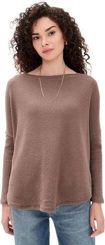 Free People Women's Latte Blues Thermal Shirt in Saudi Arabia