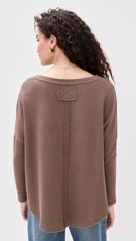 Free People Women's Latte Blues Thermal Shirt in Saudi Arabia