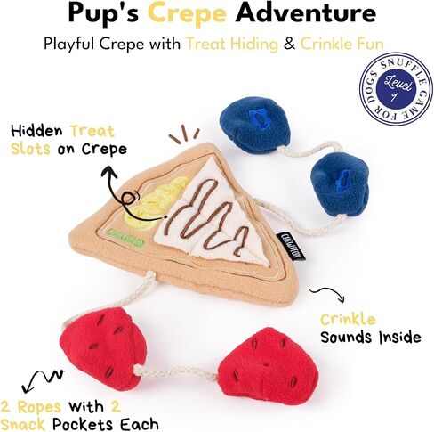 Stuffless Dog Toy, Plush Puppy Squeaky Toy with Bear Design for Foraging Snuggling Fetch Retrieve, No Stuffing Crinkle Snuffle Puzzle Chew Toy for Small Medium and Large Dogs in Kuwait