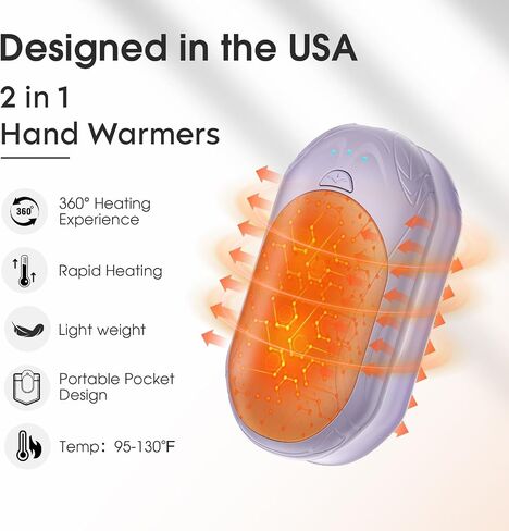 AI Hand Warmers Rechargeable 2 Pack, 6000mAh Electric Hand Warmers, AI Smart Chips 20Hrs Long Safe Heat, Portable Pocket Heater, Gifts for Christmas, Outdoor, Golf, Hunting Accessories-Dark Green in Saudi Arabia