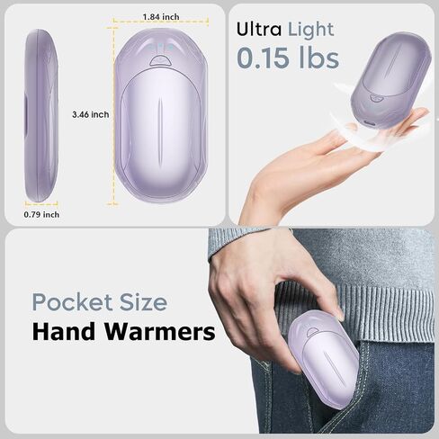 AI Hand Warmers Rechargeable 2 Pack, 6000mAh Electric Hand Warmers, AI Smart Chips 20Hrs Long Safe Heat, Portable Pocket Heater, Gifts for Christmas, Outdoor, Golf, Hunting Accessories-Dark Green in Saudi Arabia