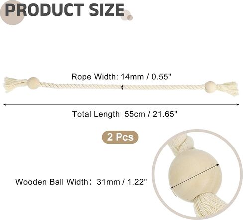 uxcell 4 Pack Magnetic Curtain Tiebacks, 55cm/21.65" Curtain Holdbacks with Wooden Ball Hand-Woven Decorative Tie Backs for Home Office Decor, White in Saudi Arabia