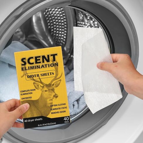 4 عبوات من أوراق تجفيف إزالة الرائحة للصيد، 160 ورقة من أوراق مجفف الصيد، أوراق تجفيف خالية من الروائح، أوراق منعم الأقمشة للصيادين، غطاء رائحة للأقمشة، ملابس صيد الغزلان in Kuwait