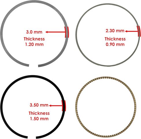 Caltric 4GB-11610-00-00 4GB116100000 Piston Rings Compatible with Yamaha in Saudi Arabia