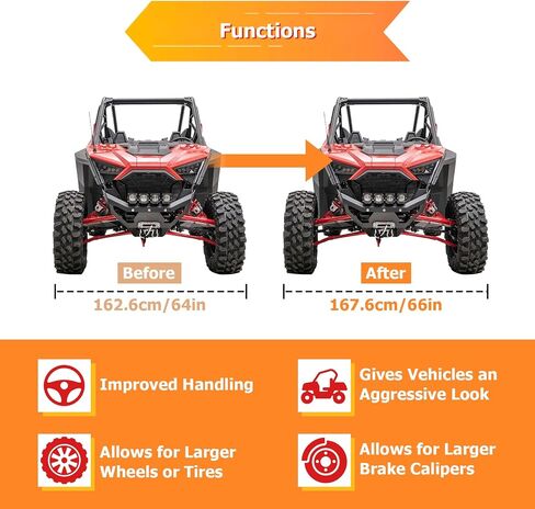 فواصل عجلات WeiSen 4x156 مم 2 بوصة متوافقة مع Polaris RZR XP1000/900/Pro XP/Turbo/Ranger/جنرال، 4 قطع محولات عجلات مع مسامير M12x1.5 وتجويف 131 مم in Kuwait
