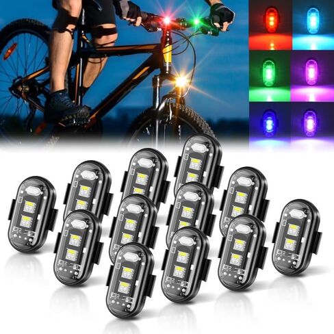 Wireless LED Strobe Lights Remote Control, 8 Colors USB Charing Waterproof Anti-Collision Flashing Emergency Warning Lights for Car Motorcycle Drone Aircraft Bike 8PCS in Saudi Arabia