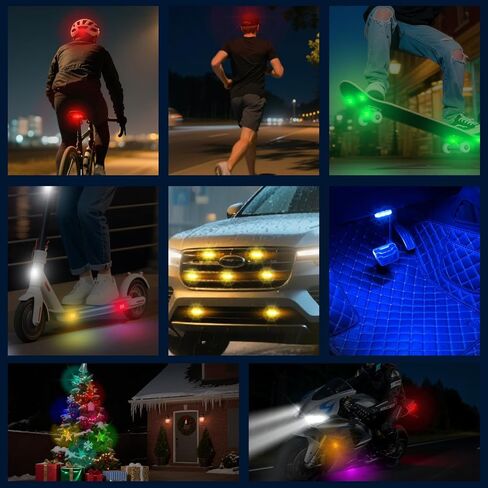 8pcs LED اللاسلكي LED أضواء Strobe للسيارة ، نوع USB C قابلة لإعادة الشحن ضوء وميض ، التحكم عن بُعد أضواء سويقة للدراجة النارية للدراجة الطائر in Kuwait