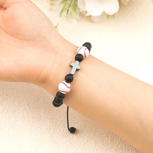 Cross Baseball Basketball Soccer Football Bracelet for Men Boys Birthday Valentine's Day Christmas Gifts in Kuwait