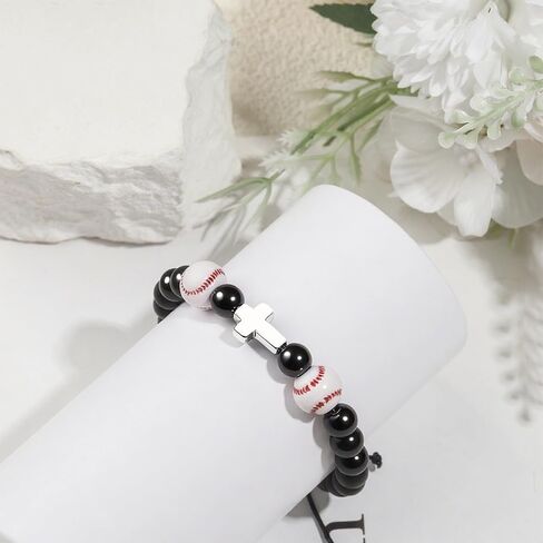 Cross Baseball Basketball Soccer Football Bracelet for Men Boys Birthday Valentine's Day Christmas Gifts in Kuwait
