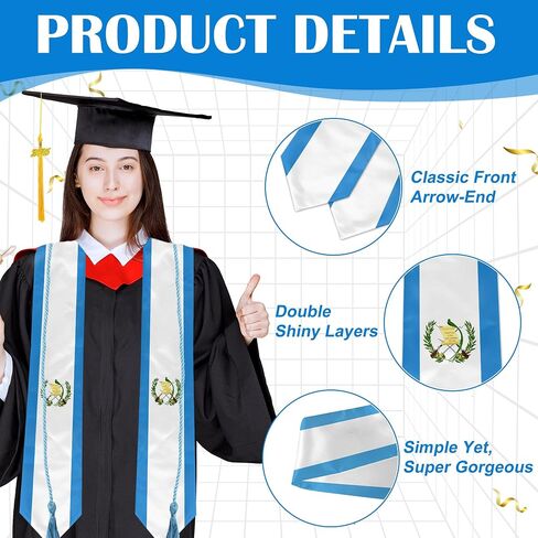 National Flag Graduation Stole Class of 2024, Flag Graduation Sash Gift, Stoles for Graduation 2024 72" in Saudi Arabia