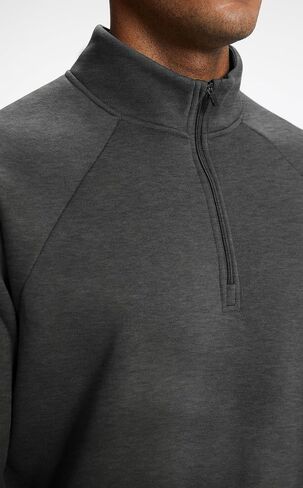 Men's Quarter Zip Pullover Sweatshirts Fleece Sweatshirt Stand Collar Long Sleeve Shirt with kangaroo Pocket in Saudi Arabia