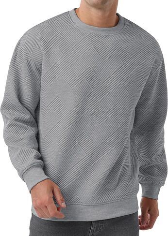 Sailwind Men Men Crewneck Disual Sweatshirts texture frenge sleeve solid colors in Saudi Arabia