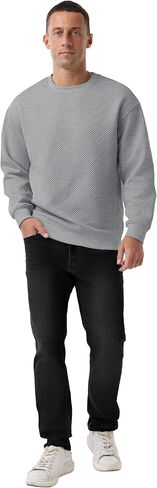 Sailwind Men Men Crewneck Disual Sweatshirts texture frenge sleeve solid colors in Saudi Arabia