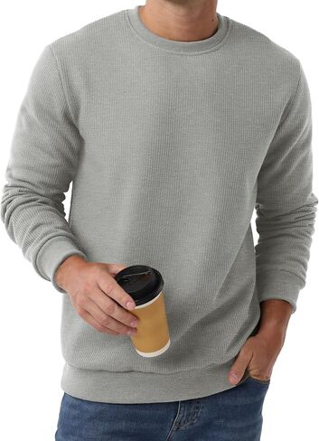 Sailwind Men Men Crewneck Sherpa مبطن من سفن الصوف وافل غلة طويلة الأكمام دافئة شتاء قمم ثقيلة الوزن الثقيلة in Saudi Arabia