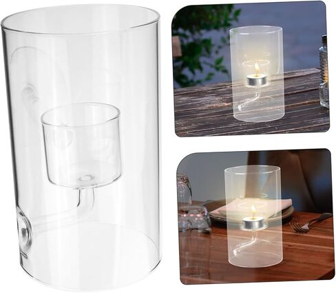 BESTonZON Elegant Glass Cylinder Candle Holder for Home Decorative Glass Shade for Tapered Candle Suitable for Wedding Banquet Decor in Saudi Arabia