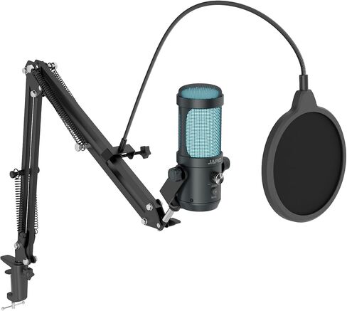 JARO USB RGB 192kHz/24bit Condenser Microphone for Gaming, Podcast, Streaming, YouTube, Zoom and Singing Record with Mute, Gain Control and Noise Cancellation for PC, Laptop, Mac and PS4/5 J100-CS in Saudi Arabia