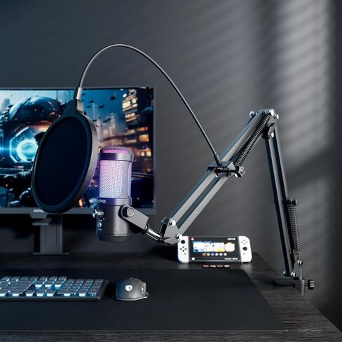 JARO USB RGB 192kHz/24bit Condenser Microphone for Gaming, Podcast, Streaming, YouTube, Zoom and Singing Record with Mute, Gain Control and Noise Cancellation for PC, Laptop, Mac and PS4/5 J100-CS in Saudi Arabia