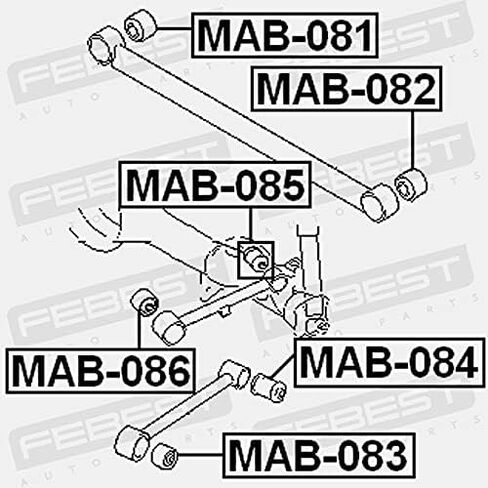 Arm Bushing For Lower Lateral Control Rod Febest MAB-083 Oem MR418807 in Saudi Arabia