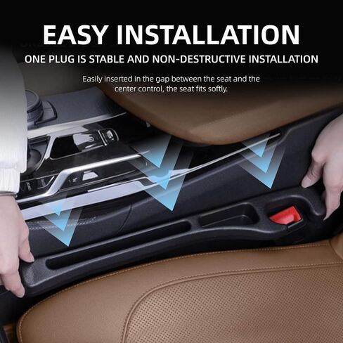 No Drop Seat Guard ، 2025 New Car Gap Gap Filler Organizer ، حرس المقعد للسيارات ， لا يوجد حارس مقعد في المقعد ， حشو الفجوة في مقعد السيارة ， حشو فجوة مقعد السيارة ， لا يوجد حارس مقعد للسيارة ， حشو مقعد السيارة （2pcs） in Saudi Arabia