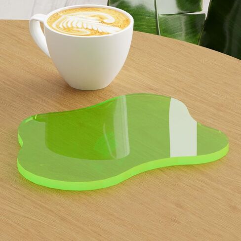 Acrylic Coaster Decorative Plates, Clear Cloud Shape bar Drink Coasters, Coffee Cup Coaster for Desk Accessories Office Home Decor,Perfect for Tabletop, Coffee Table, Kitchen, Bar(red) in Saudi Arabia