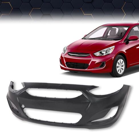 Pit66 Primered Presled Pumper Cover ، Pumper Delantero متوافق مع Hyundai Accent 2014-2017 (مناسب لكل من طرز Sedan & Hatchback) Parachoques Delantero 865111R010 ، HY1000201 ، 615343714462 in Kuwait